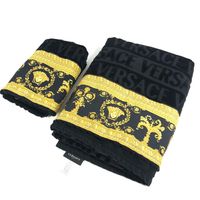 VERSACE Interior Lap Blanket/Throw, "I Love Baroque" 2-Piece Set, Towel