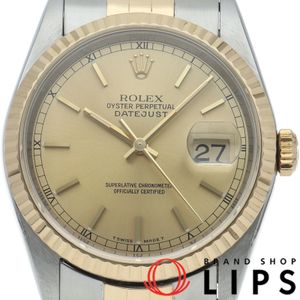 롤렉스 데이트 저스트 맨즈 시계 Datejust Mens 16233(W) K18YG/SS 맨즈 시계 샴페인 칼라 마무리 완료 1995년 미품