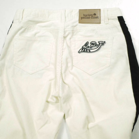 Lucien Pellat-Finet ルシアンペラフィネ 日本製 サイドラインストレッチコーデュロイパンツ 28 OFF WHITE スリム ボトムス【中古】【Lucien Pellat-Finet】 Lucien Pellat-Finet ルシアンペラフィネ 日本製 サイドライン