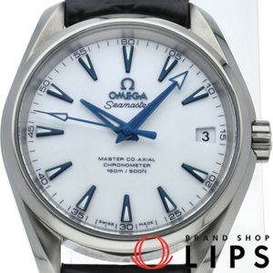 오메가 씨 마스터 아쿠아 테라 150M 코 액셜 38.5mm 굿 플래닛 Seamaster Aqua Terra Good Planet 231.92.39.21.04.001 보증서 티타늄 / 가죽 남성용 시계 화이트 미품 【중고】