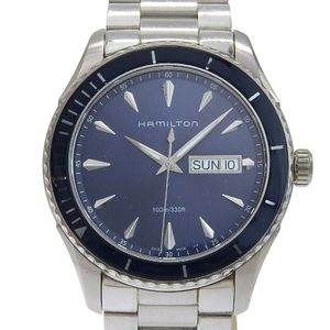 해밀턴 HAMILTON 재즈 마스터 손목시계 H375510 스테인리스 스틸 쿼츠 아날로그 표시 네이비 문자판 Jazz master 맨즈【중고】