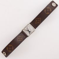 루이비통 LOUIS VUITTON 브라스레 호켄하임 브레이슬릿 M6141 모노그램 캔버스 2017년 차 약 26g Bra Rubbed Hockenheim 유니섹스【중고】