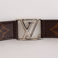 루이비통 LOUIS VUITTON 브라스레 호켄하임 브레이슬릿 M6141 모노그램 캔버스 2017년 차 약 26g Bra Rubbed Hockenheim 유니섹스【중고】