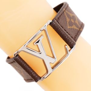 루이비통 LOUIS VUITTON 브라스레 호켄하임 브레이슬릿 M6141 모노그램 캔버스 2017년 차 약 26g Bra Rubbed Hockenheim 유니섹스【중고】