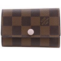 루이비통 LOUIS VUITTON 뮐티클레 6 키 케이스 N41624 다미에 캔버스 로즈 발레리누 2018년 차 CT4108 스냅 버튼 Multicles6 여성【중고】