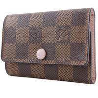 루이비통 LOUIS VUITTON 뮐티클레 6 키 케이스 N41624 다미에 캔버스 로즈 발레리누 2018년 차 CT4108 스냅 버튼 Multicles6 여성【중고】