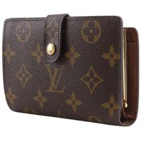 LOUIS VUITTONPortefeuille Viennois 雙折皮夾，M61674，Monogram 帆布，2008 年款，棕色，CA2018，按扣閉合，女士款 [二手]