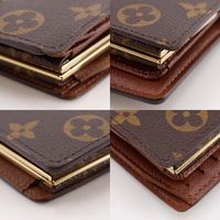 LOUIS VUITTONPortefeuille Viennois 雙折皮夾，M61674，Monogram 帆布，2008 年款，棕色，CA2018，按扣閉合，女士款 [二手]
