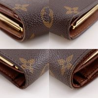 LOUIS VUITTONPortefeuille Viennois 雙折皮夾，M61674，Monogram 帆布，2008 年款，棕色，CA2018，按扣閉合，女士款 [二手]
