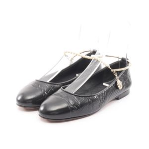 [Pre-owned, Used] Chanel Ballerina Pumps, Coco Mark, Camellia, Pearl, G38986, Leather Ballet Flats, Women's, Used A