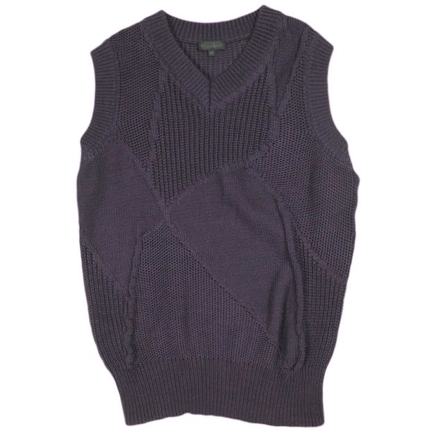 Omar Afridi オマールアフリディ 22SS ポルトガル製 PANELLED VEST パネルVネックニットベスト 46 ARABIS PURPLE セーター 定価66,000円 トップス【新古品】【中古】【Omar Afridi】 Omar Afridi オマールアフリディ 22SS ポルトガル製 PANELLED VEST
