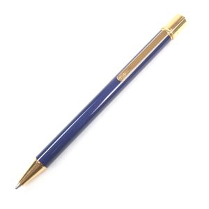 全新 □ 卡地亞(Cartier)復古 Must de Cartier Twist 原子筆，藍金配色，法國製造，男士款，書寫流暢，帶原裝筆盒