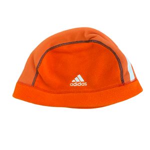 adidas beanie fleece cap with performance logo, orange, OSFX size, used.