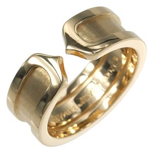 Cartier 2C ring, size 8, 18K yellow gold, approximately 6.52g, women's [pre-owned]