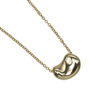Tiffany & Co. Bean Necklace, 18K Yellow Gold, Approx. 3.0g, Women's [Pre-owned]