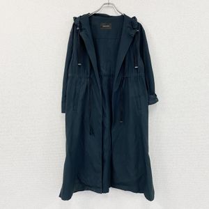 SIMPLICITE hooded long coat, black, one size fits all, used clothing.