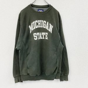 ~00s STEVE&BARRY’S Reverse Weave type sweatshirt/trainer, khaki, size M, vintage clothing