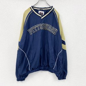 2000 年代 58SPORTS 套頭夾克，拱形印花，貼布，復古款，海軍藍，XL 碼，古著