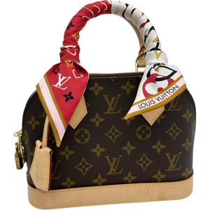 LOUIS VUITTON/ Louis Vuitton Alma BB Shoulder Bag with Twilly, M53152, Monogram Canvas Braun/Gold Hardware, Women's [Used]