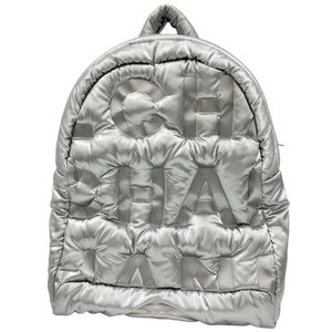 CHANEL Doudoune Backpack/Daypack, serial number 24 (circa 2018), Nylon, Silver/Silver Hardware, Women's [Used]