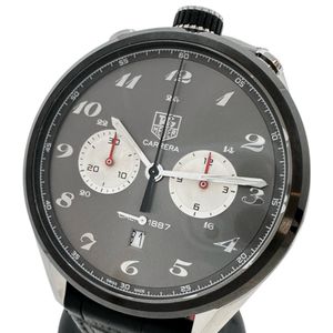 TAG HEUER Carrera 1887 Chronograph 100th Anniversary Limited Edition CAR2C14 Watch, Stainless Steel/Leather/Ceramic/Titanium, Automatic Movement, Gray Dial/Black Leather Strap, Men's [Used]