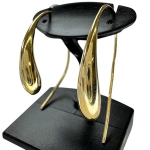 Hook earrings, K18 gold, 6.1g, women's [Used]