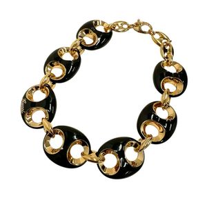 GUCCI Marina Chain Necklace, GP, 273.7g, 44cm, Black x Gold, Women's [Pre-owned]