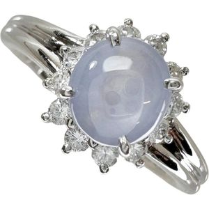 Size 10.5 Star Sapphire 1.41ct Diamond 0.23ct Ring, Pt850 Platinum, 5.2g, Women's [Used]