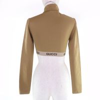 未使用品☆GUCCI グッチ 22SS 672399 コットン ロゴ入り クロップド 長袖 カットソー トップス ブラウン XXS イタリア製 正規品 レディース 箱付き GUCCI - 未使用品☆GUCCI グッチ 22SS 672399 コットン ロゴ入り