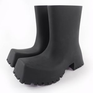 미품☆ BALENCIAGA 발렌시아가 679326 TROOPER 트루퍼 러버 쇼트 부츠 블랙계 24 cm 이탈리아제 레이디스 박스 첨부