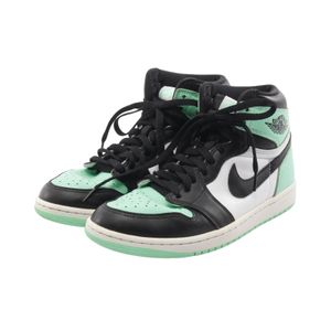 [Used] Nike AIR JORDAN 1 RETRO HIGH OG sneakers, green leather, women's, Used B