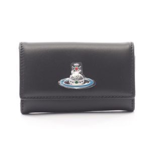 [Pre-owned] Vivienne Westwood Key Case, Orb design, 51020001L001LN403, Black Leather, 4-ring Key Case, Women's, Brand New