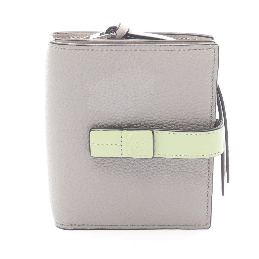 中古】 ロエベ LOEWE 二つ折り財布 アナグラム コンパクトジップ 