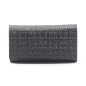 [Used, Grade A] LOEWE Key Case Repeat Anagram 6-ring C499K92X01 Black Leather Repeat Anagram 6-ring Key Case Women's Used A