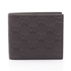[Pre-owned] Gucci GUCCI Billfold Guccissima 365466 Dark Braun Leather Guccissima Bi-fold Billfold Men's Used A