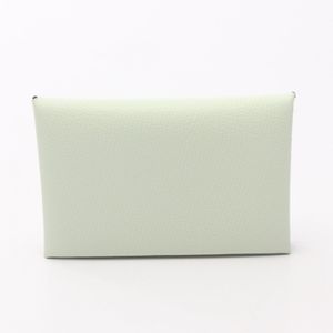 [Pre-owned] Hermes HERMES Coin Case Calvi Duo Vert Fizz Leather Calvi Vert Fizz Women's Used A