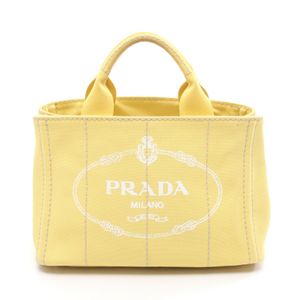 【중고 2 손】 프라다 PRADA 토트 백 CANAPA 카나파 미니 BN2439 옐로우 캔버스 카나파토트 레이디스 Used B