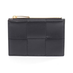 [Pre-owned] Bottega BOTTEGA VENETA Coin Case Cassette 765460VCQC48425 Black Leather Card Case Women's Brand New