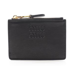 [Pre-owned] Miu Miu Coin Case NAPPA AVIATOR 5MC93MAEFXF0002 Black Leather Card Case Women's Brand New