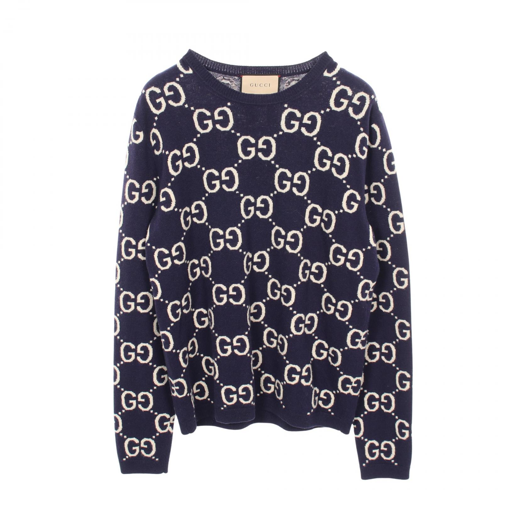 Pre-owned, Used] Gucci GG Wool Jacquard Crew Neck Sweater 692900
