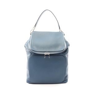 【二手】 LOEWE GOYA 雙肩包 316.30.P40 藍色皮革雙肩包 男女通用 二手 A