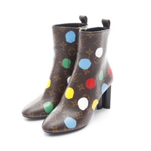 [มือสอง] รองเท้าบูท Louis Vuitton รุ่น LV × YK Painted Dot PVC Coated Canvas ทรงสั้น สำหรับผู้หญิง สภาพ A
