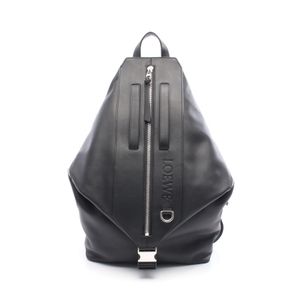 【二手】 LOEWE男士可轉換雙肩包 B777W36X031100 黑色真皮雙肩包（全新）