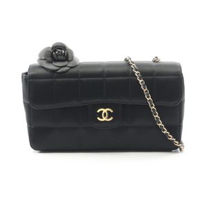 [Pre-owned, Used] Chanel CHANEL Shoulder Bag Chocolate Bar Camellia Black Fabric Chocolate Bar Mini Chain Shoulder Women's Used A