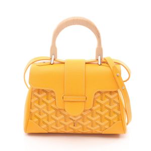【二手】Goyard GOYARD迷你手提包，黃色，PVC塗層帆布和皮革，女士軟包（SAIGONMINTY08CL08P）