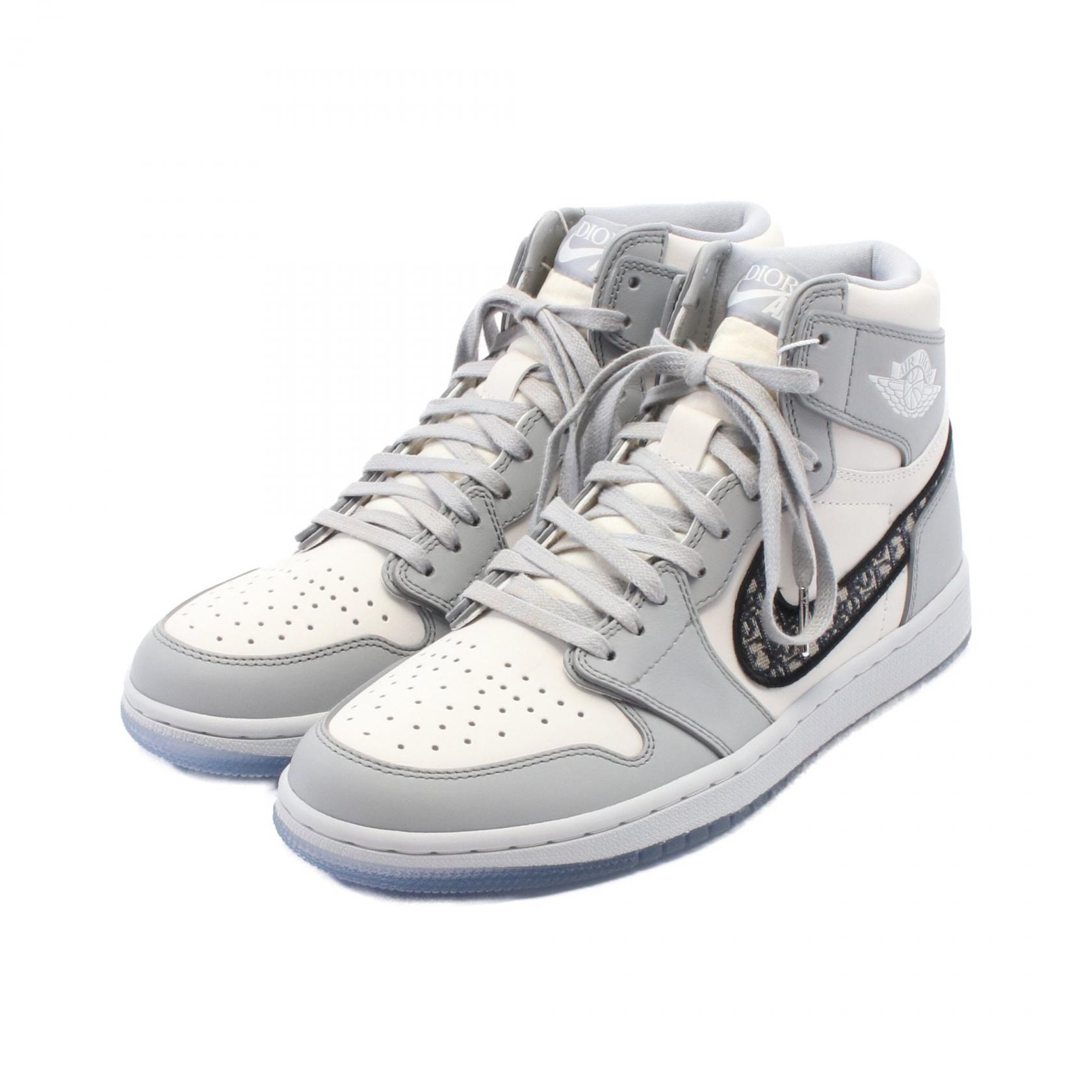 【二手】Dior x Nike Air Jordan 1 高筒皮革帆布男鞋 - 二手