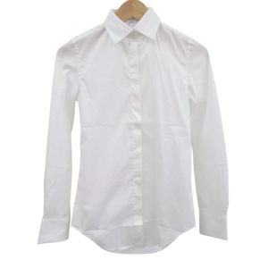 Unused Loewe D2279810UN Long-sleeved collared shirt, size 32, cotton/polyamide, white, top, 0550 [Used] LOEWE