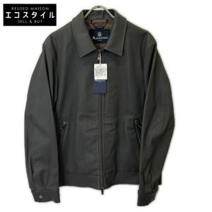 Aquascutum 2202415016-97 Gray Lamb Leather Single Rider Jacket, Size 40 [Used]