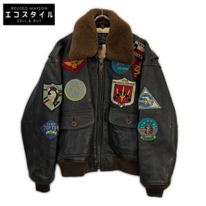 Avirex 20101 Dark Brown SPEC7823 Sheepskin TOP GUN G-1 Flight Jacket Size S [Used]