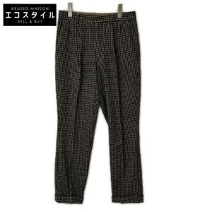 Issey Miyake Men 80s Brown Check Wool Pants with Brush Tag, Size M [Used]
